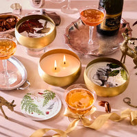 Rewined Poinsettia Candle in Gold Bowl - 14oz