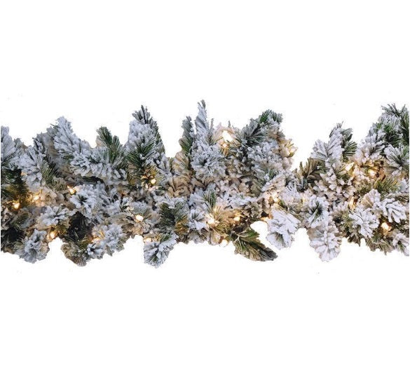 Snowfrost 9' Garland - Pre-lit