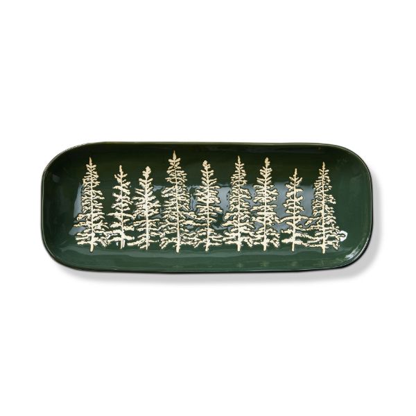 Stoneware Wilde Pine Rectangular  Platter