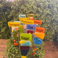 Assorted Glass Herb Markers