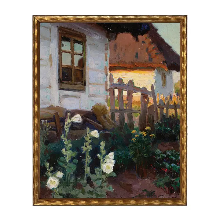 Vintage House with Flowers