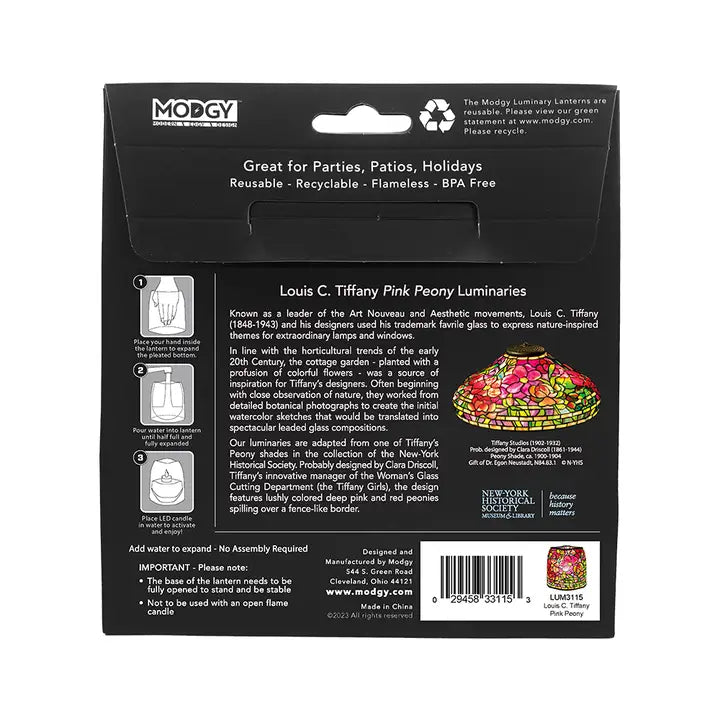 Modgy Luminary Lanterns - Louis C. Tiffany Pink Peony