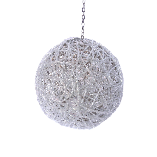 Open Weave Silver Glitter Ornament