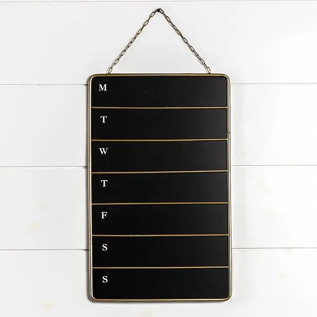 Black & Gold Monday-Sunday Chalkboard