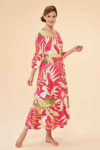 Powder Design Delicate Tropical Wrap Dress - Dark Rose