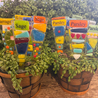 Assorted Glass Herb Markers