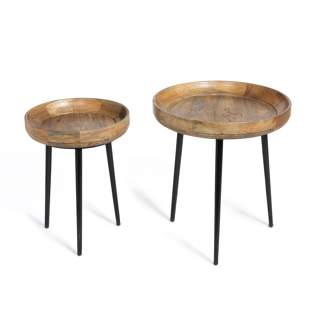 Mango Wood Occasional Tables w/ Iron Legs