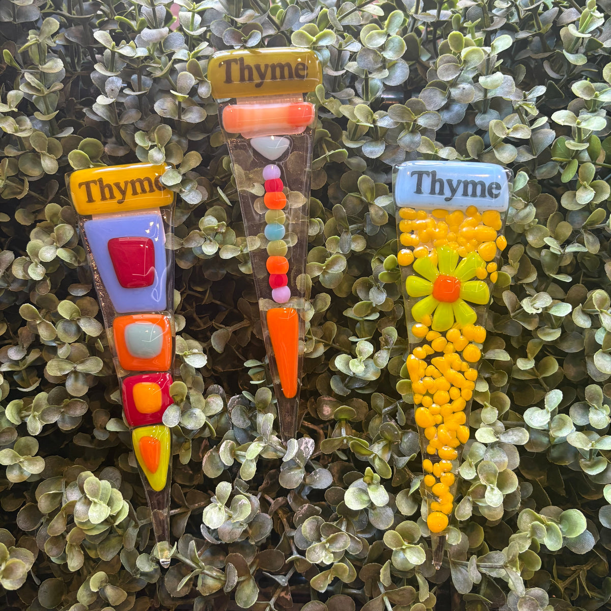 Assorted Glass Herb Markers