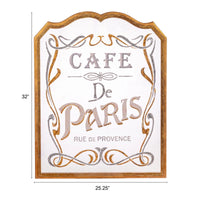 Cafe De Paris Wood Framed Acrylic Wall Decor