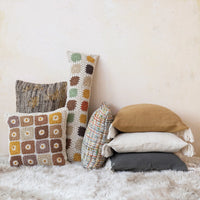 Cotton Block Granny Square Lumbar Pillow