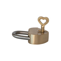 Brass & Metal Heart Shaped Lock w/ Heart Shaped Keys