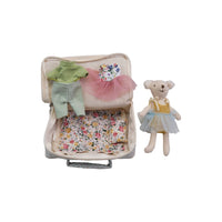 Plush Bear w/ Outfits & Fabric Suitcase Bed
