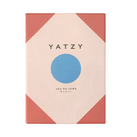 A board game set named 'Yatzy' with a predominantly beige and red packaging, featuring the name 'Yatzy' in bold letters on the front.