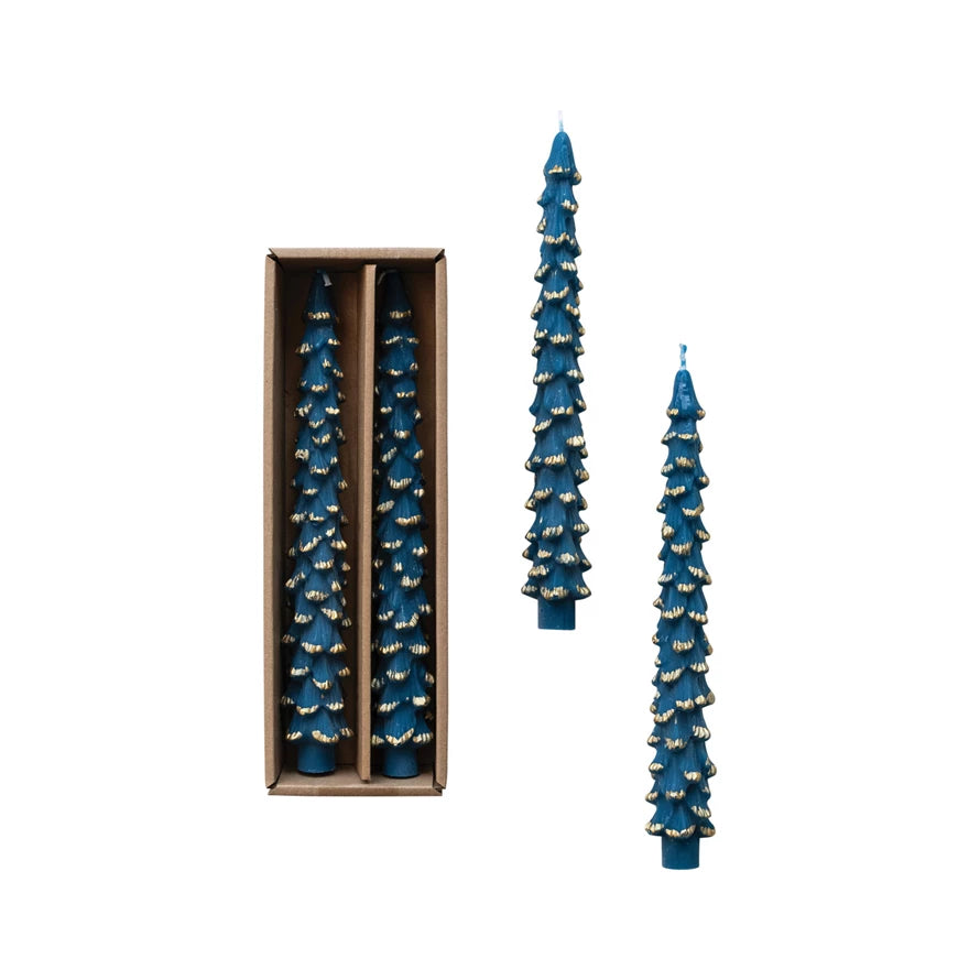 Blue Tree Taper Candles