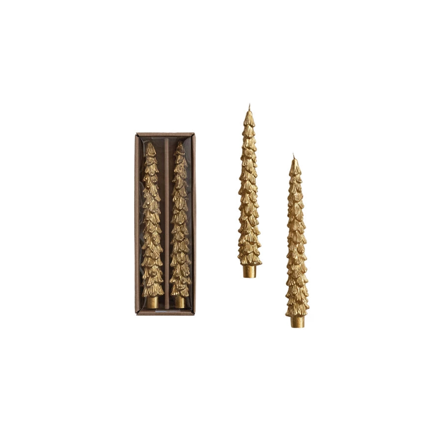 Gold Tree Taper Candles