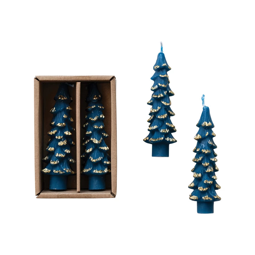 Blue Small Tree Taper Candles