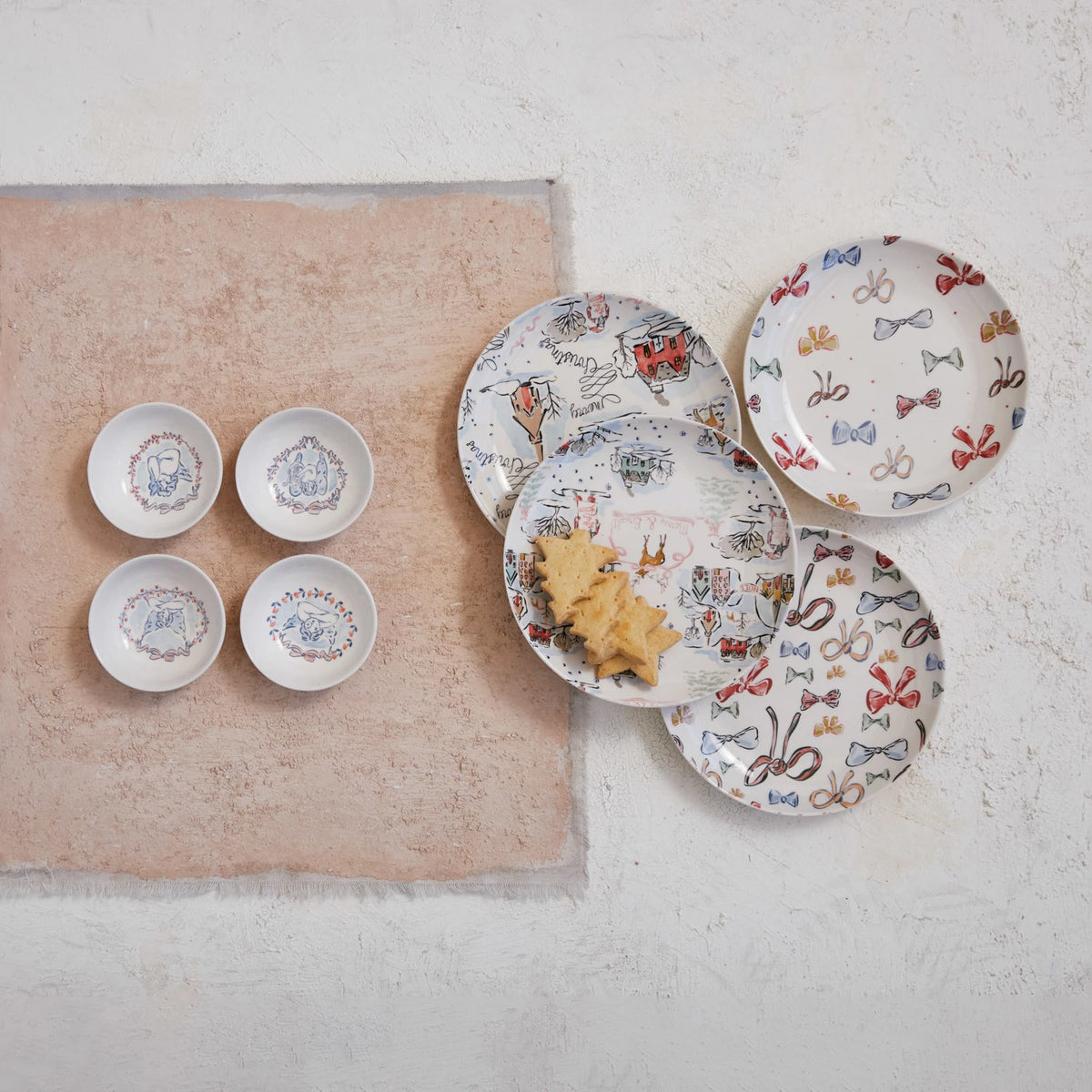 Bow Stoneware Holiday Plate - 8"