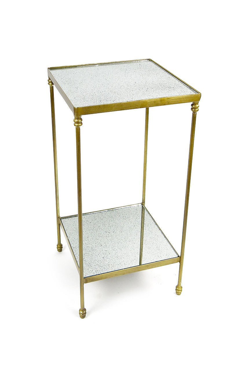 Mirrored Side Table w/ Gold Flecks