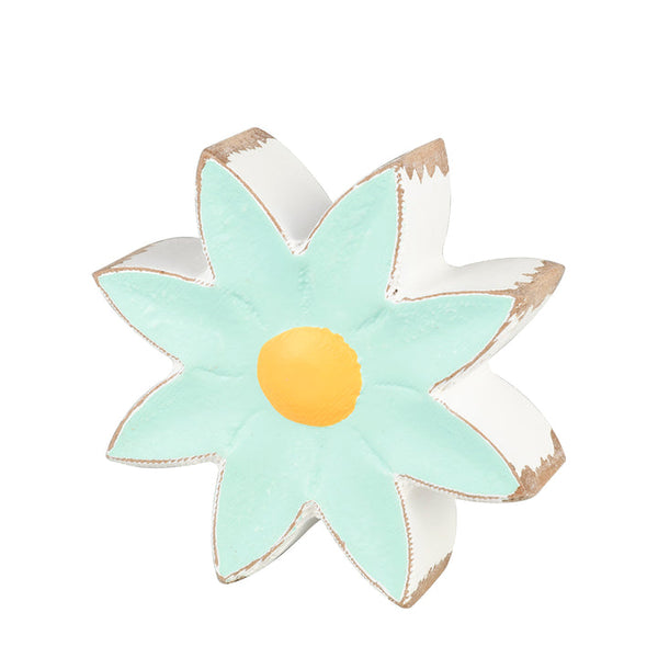 Blue Wood Daisy Head Cutout