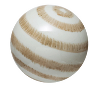 Hand-Painted Brown Stoneware Orb