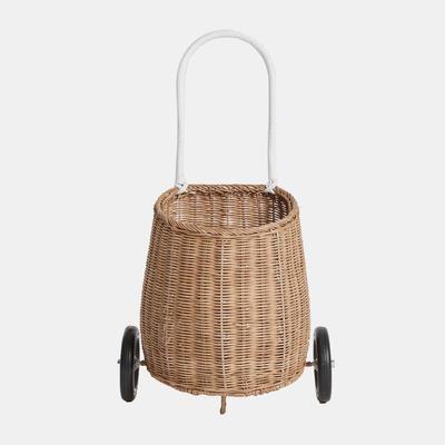 Pastel Whicker Luggy Basket w/ Wheels